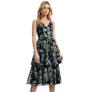 Dress The Population Women's Lorelai Sequin Floral Dress Black Multi Size S